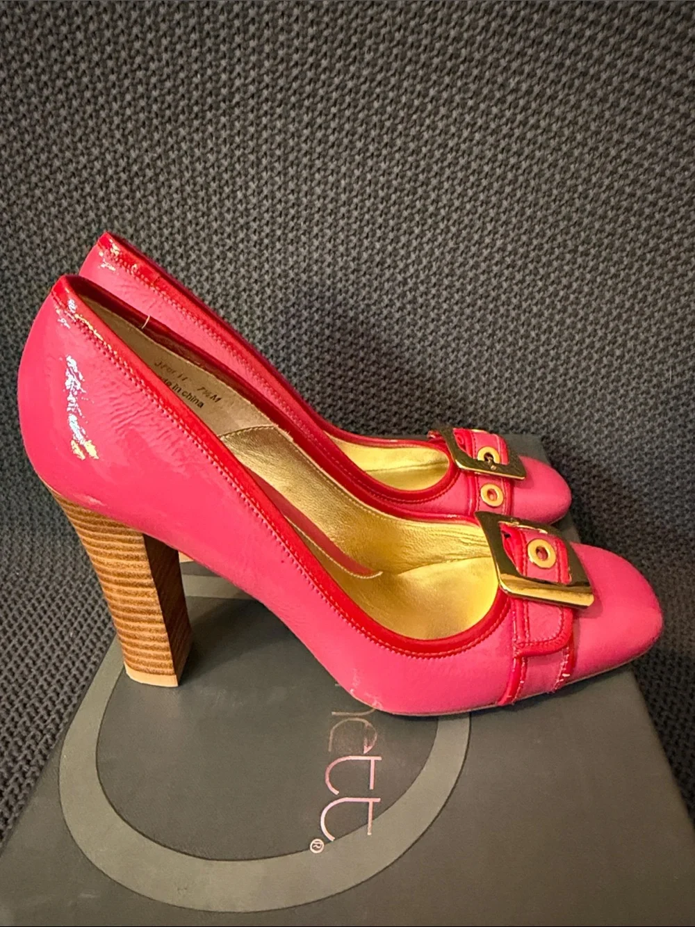 Jessica Bennett Pink Patent Buckle Pumps